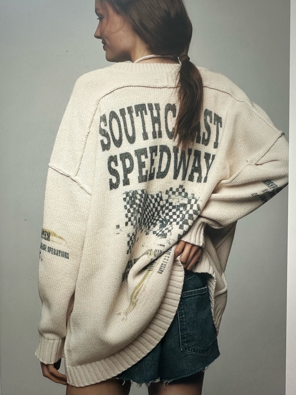 New with Tag! Anthropologie Pilcro “Southcoast Speedway' Graphic Knit Sweater M